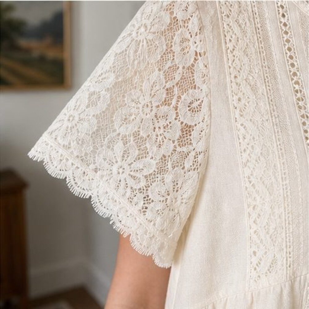 Cream Ruffle Blouse - Picture 5 of 6